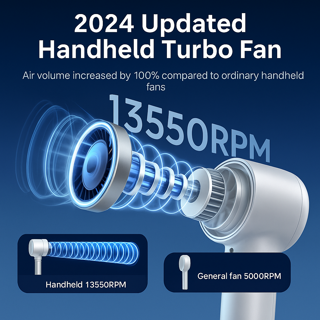 TurboBreeze 3-in-1 Handheld Cooling Fan For Summer
